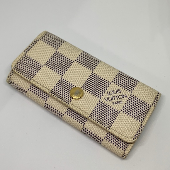 Louis Vuitton Accessories - Louis Vuitton Auth Key Damier Azur 4 Key Holder